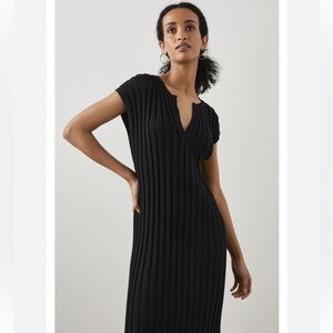 STUNNING FLATTERING RAILS BLACK PULLOVER MIDI ASHLEY DRESS IN SOFT‎ COTTON BLEND